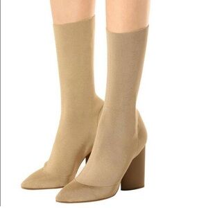 Yeezy Beige/Tan Sock Heeled Boots